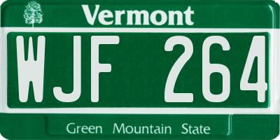 VT license plate WJF264