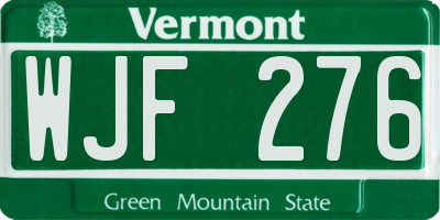 VT license plate WJF276
