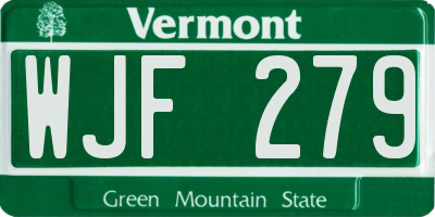 VT license plate WJF279