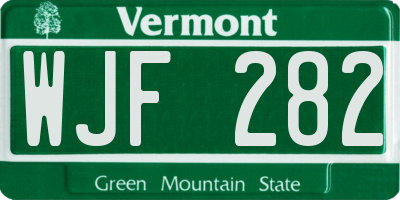 VT license plate WJF282