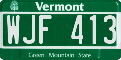 VT license plate WJF413