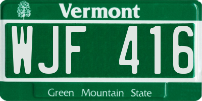 VT license plate WJF416