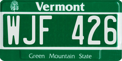 VT license plate WJF426