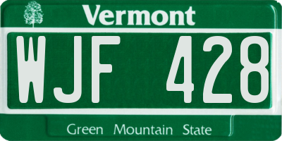 VT license plate WJF428