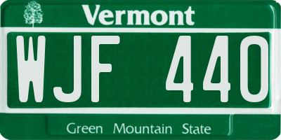 VT license plate WJF440