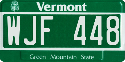 VT license plate WJF448