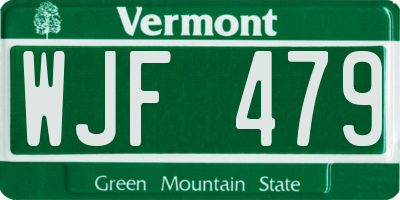 VT license plate WJF479
