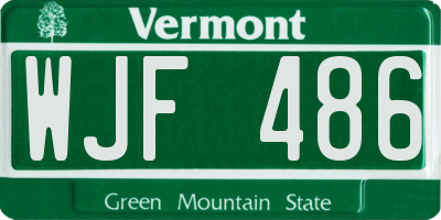 VT license plate WJF486