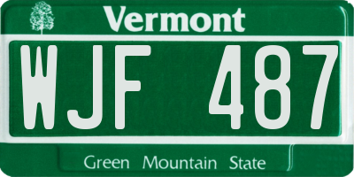 VT license plate WJF487