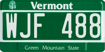 VT license plate WJF488