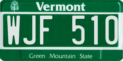 VT license plate WJF510