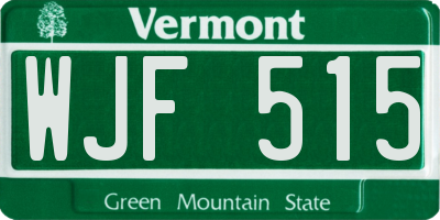 VT license plate WJF515