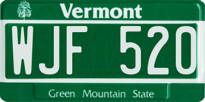 VT license plate WJF520