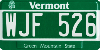 VT license plate WJF526