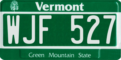 VT license plate WJF527