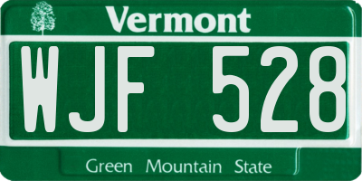 VT license plate WJF528