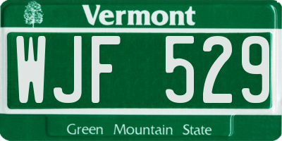 VT license plate WJF529