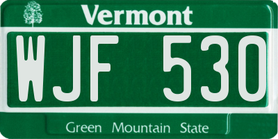 VT license plate WJF530