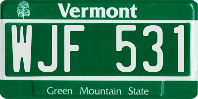 VT license plate WJF531
