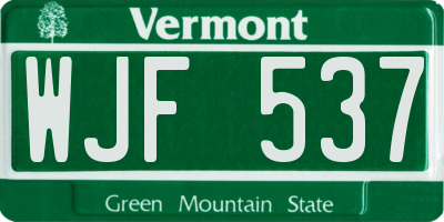 VT license plate WJF537