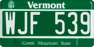 VT license plate WJF539