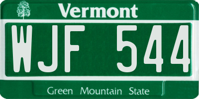 VT license plate WJF544