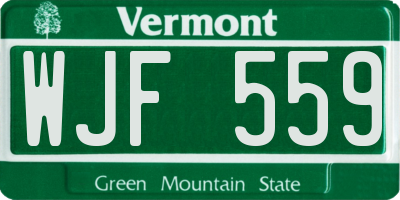 VT license plate WJF559