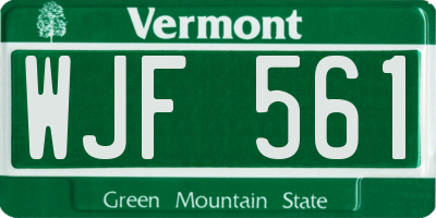 VT license plate WJF561