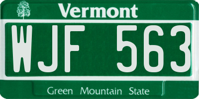 VT license plate WJF563