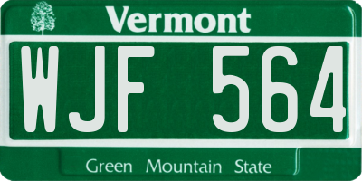 VT license plate WJF564