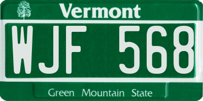VT license plate WJF568