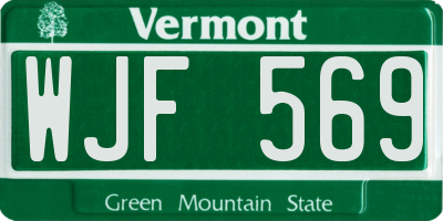 VT license plate WJF569