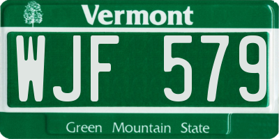 VT license plate WJF579