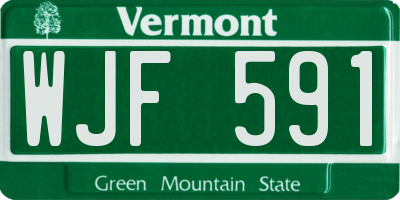 VT license plate WJF591