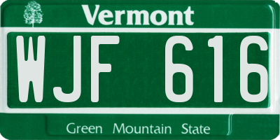 VT license plate WJF616