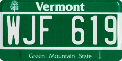 VT license plate WJF619