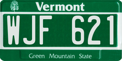 VT license plate WJF621