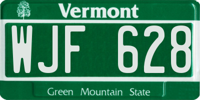 VT license plate WJF628