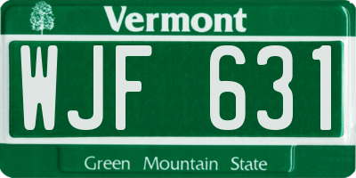 VT license plate WJF631