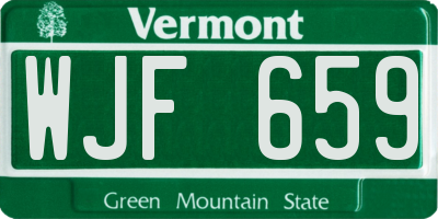 VT license plate WJF659