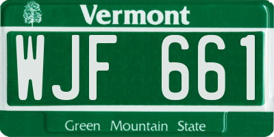 VT license plate WJF661
