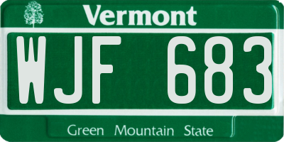 VT license plate WJF683
