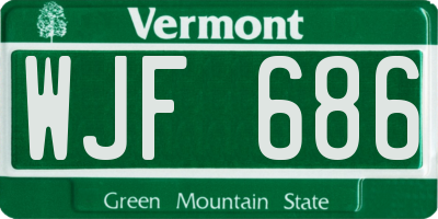 VT license plate WJF686