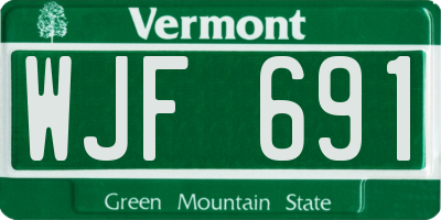 VT license plate WJF691