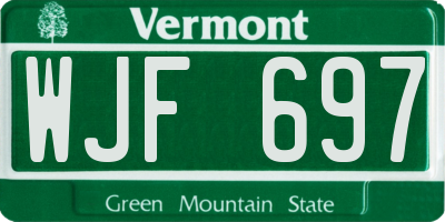 VT license plate WJF697