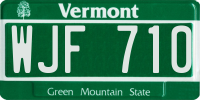 VT license plate WJF710