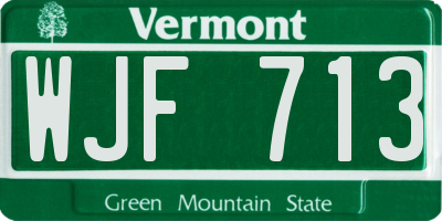 VT license plate WJF713