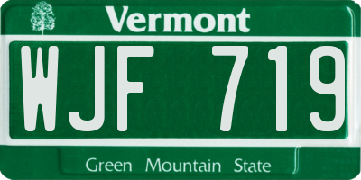 VT license plate WJF719