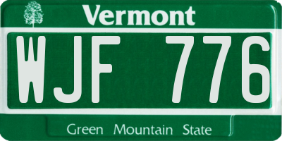 VT license plate WJF776