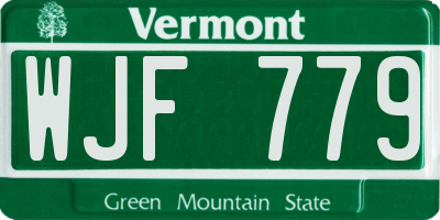 VT license plate WJF779